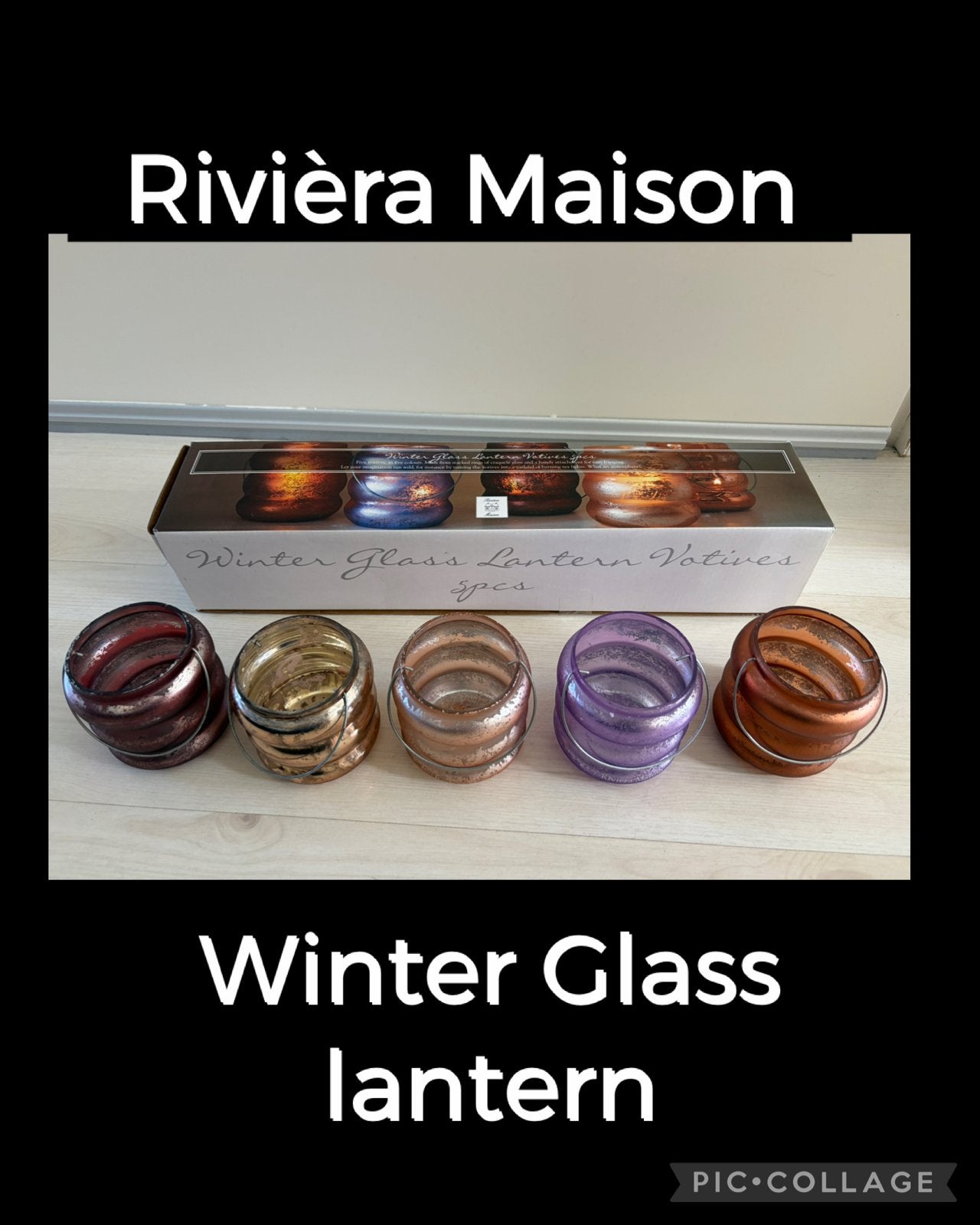 Rivièra Maison Winter Glass Lantern Votives 5 stuks, Huis en Inrichting, Gebruikt, Meerkleurig, Waxinelichthouder, Rivièra Maison