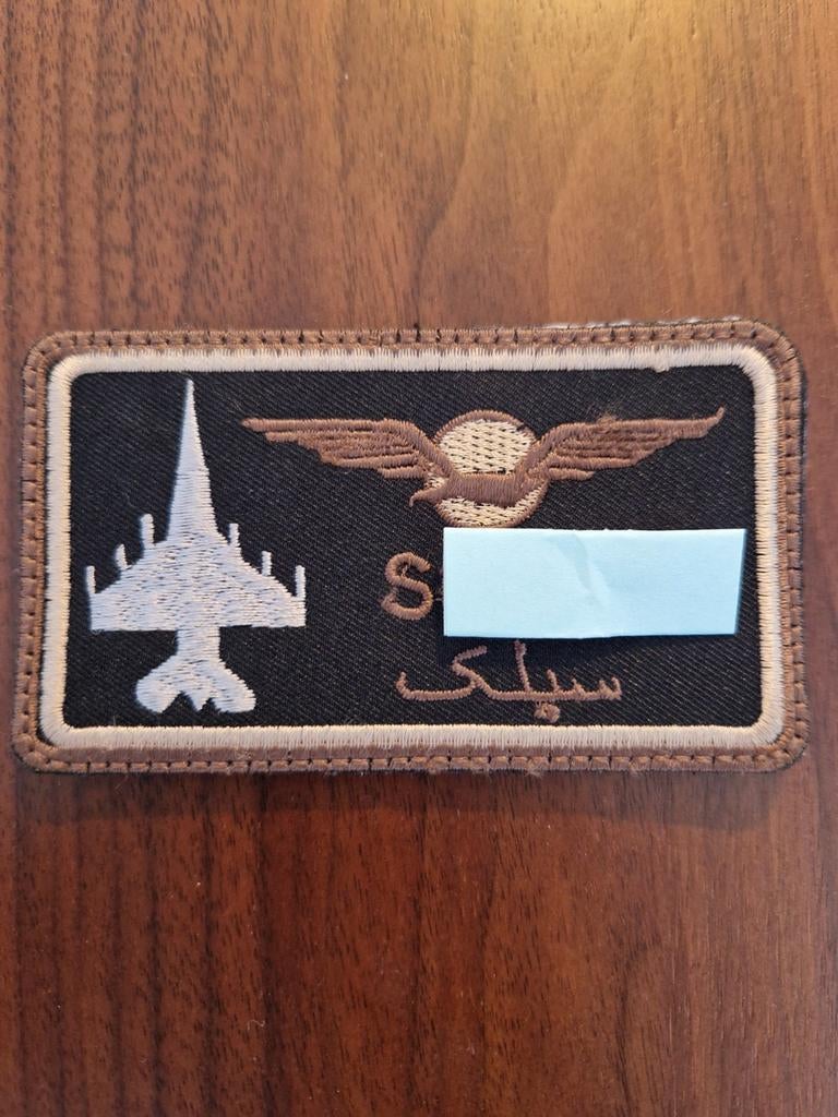 F-16 323 Squadron leeuwarden vlieger name tag klu rnlaf, Verzenden, Luchtmacht, Nederland, Embleem of Badge