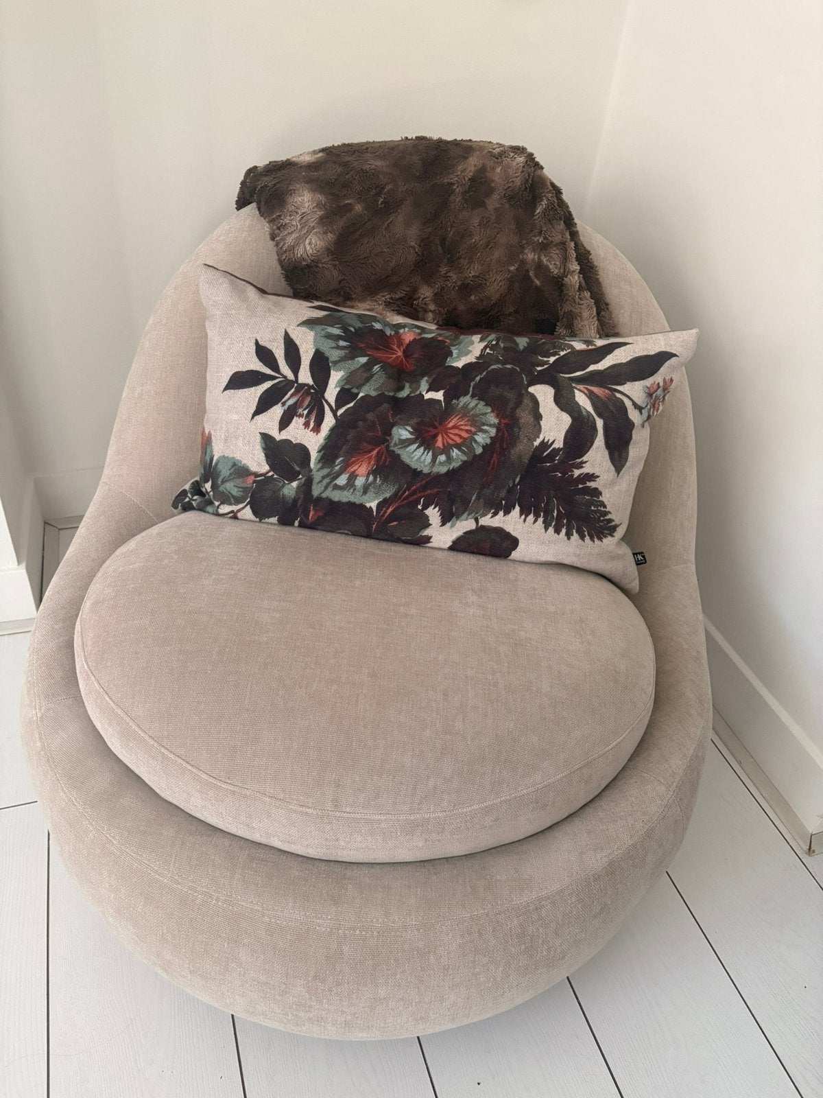 Fauteuil barbette crème kleur stof, Huis en Inrichting, Zitzakken, Ophalen of Verzenden, Zo goed als nieuw