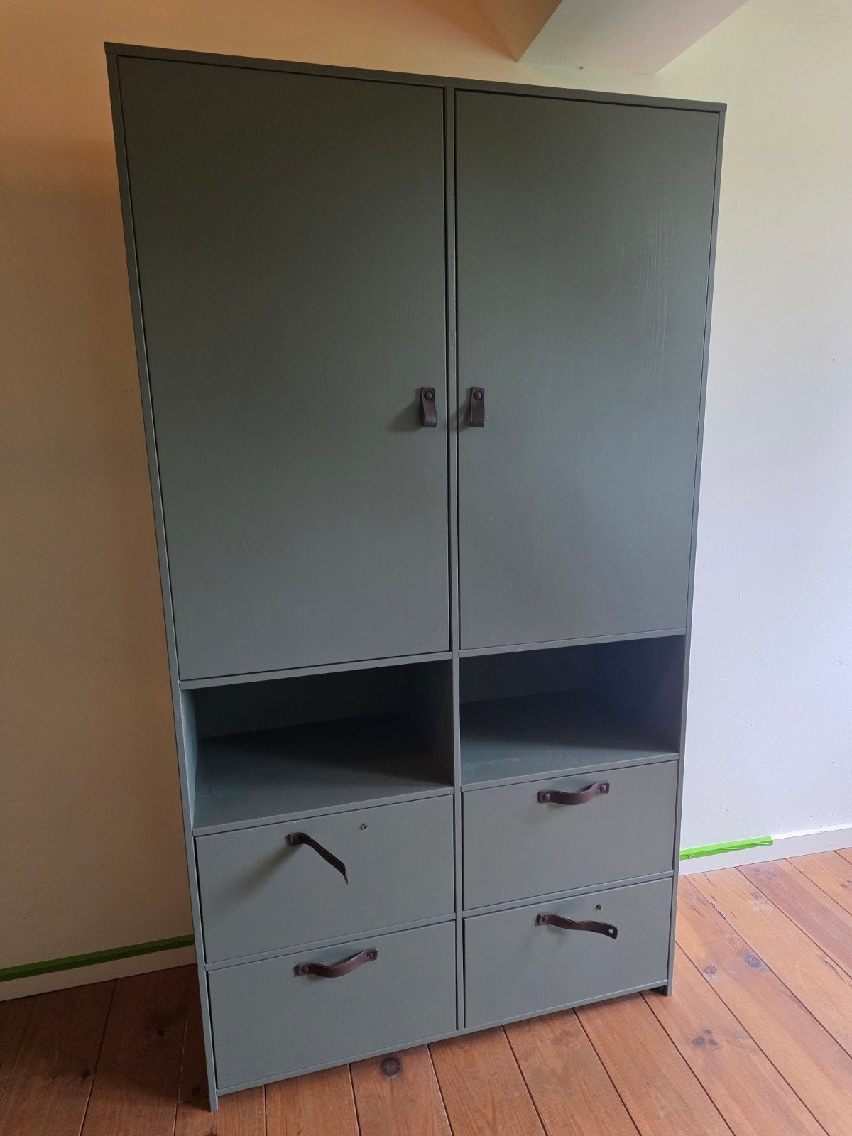 VTwonen stage kledingkast groen, Ophalen, Gebruikt, 100 tot 150 cm, Met lade(s)