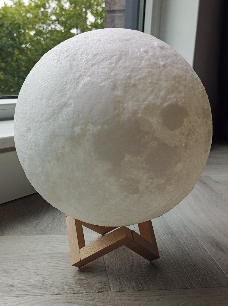 Maan 3D Lamp, Huis en Inrichting, Lampen | Tafellampen, Zo goed als nieuw, Kunststof, Overige fittingen, Dimbaar, Draadloos, Oplaadbaar