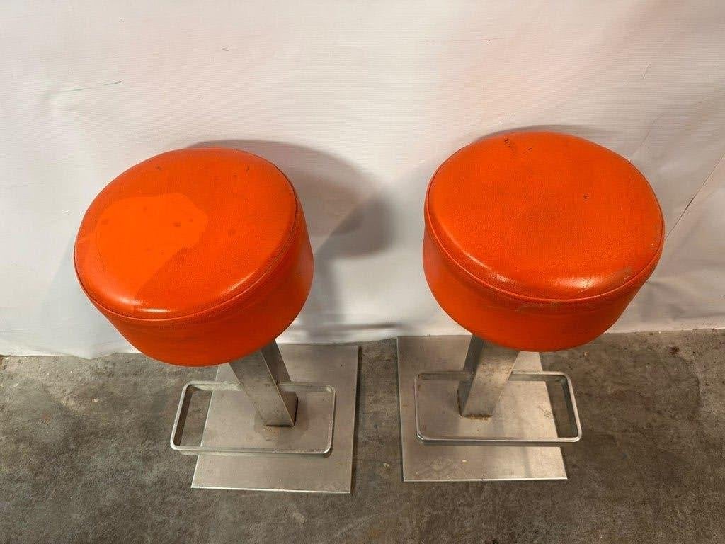 Satelliet barkrukken barkruk - super stevig!, Gebruikt, Met voetsteun, 60 tot 90 cm, Leer
