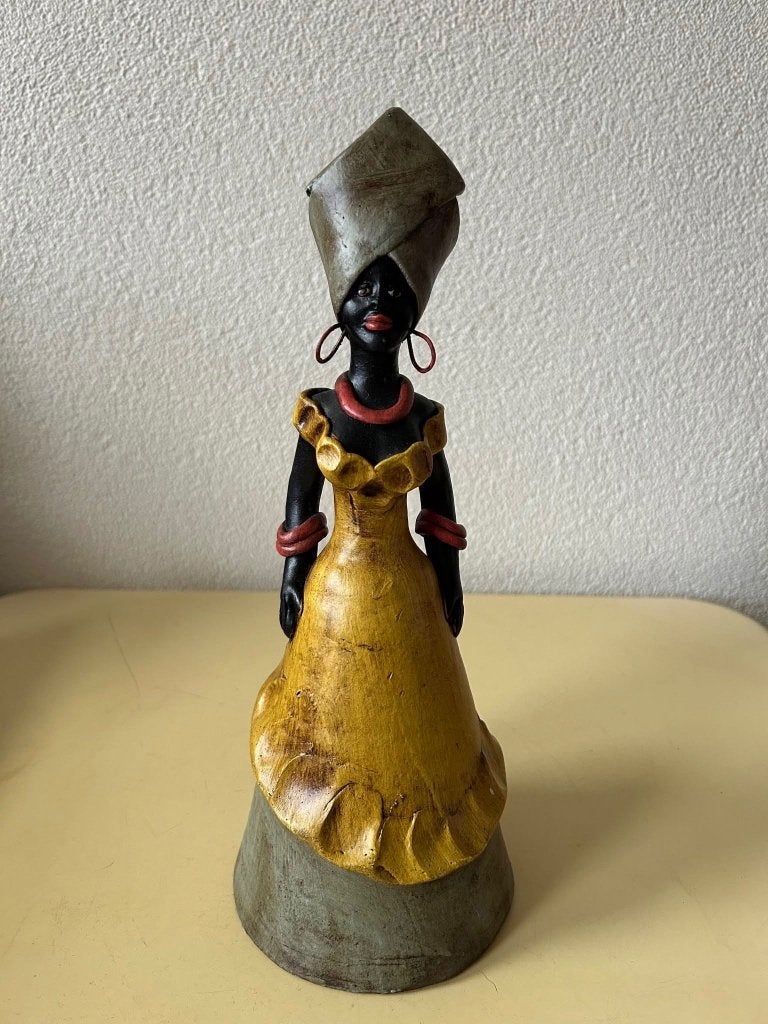 Sfeervol Afrikaans vrouwenbeeld - Terracotta, Verzamelen, Beelden en Beeldjes, Zo goed als nieuw, Mens, Ophalen of Verzenden