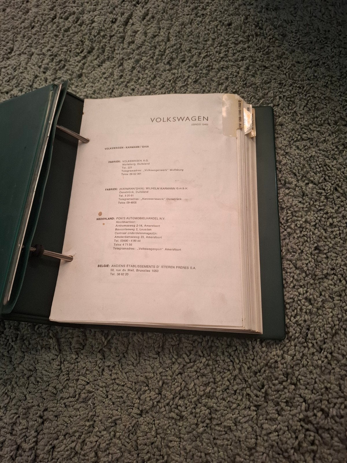 3x vraagbaak vw kever Karmann Ghia, Ophalen of Verzenden, Zo goed als nieuw, A4