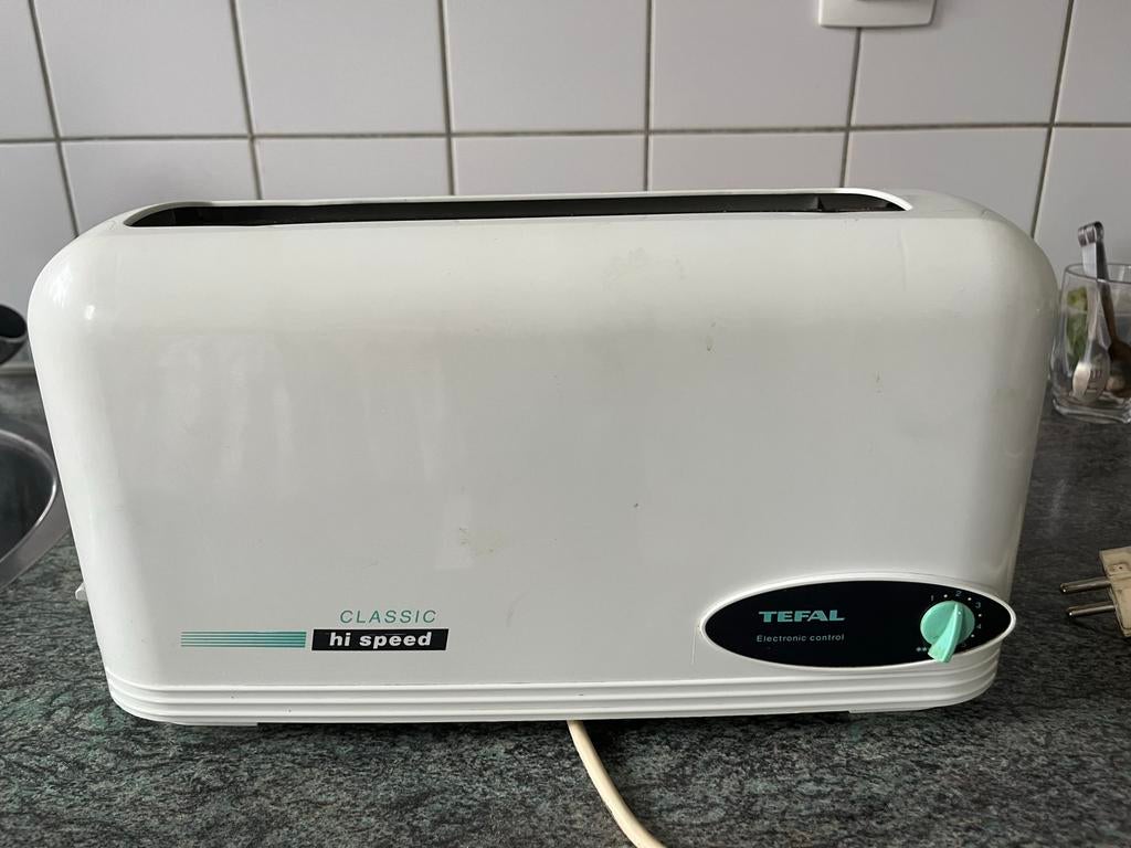 Tefal Classic Hi Speed Broodrooster - Wit, Witgoed en Apparatuur, Broodroosters, Ophalen of Verzenden, Gebruikt