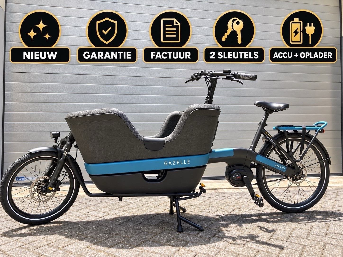GAZELLE MAKKI LOAD | SMART | GARANTIE | FACTUUR, Ophalen, 4 kinderen of meer, Velgrem, Elektrisch