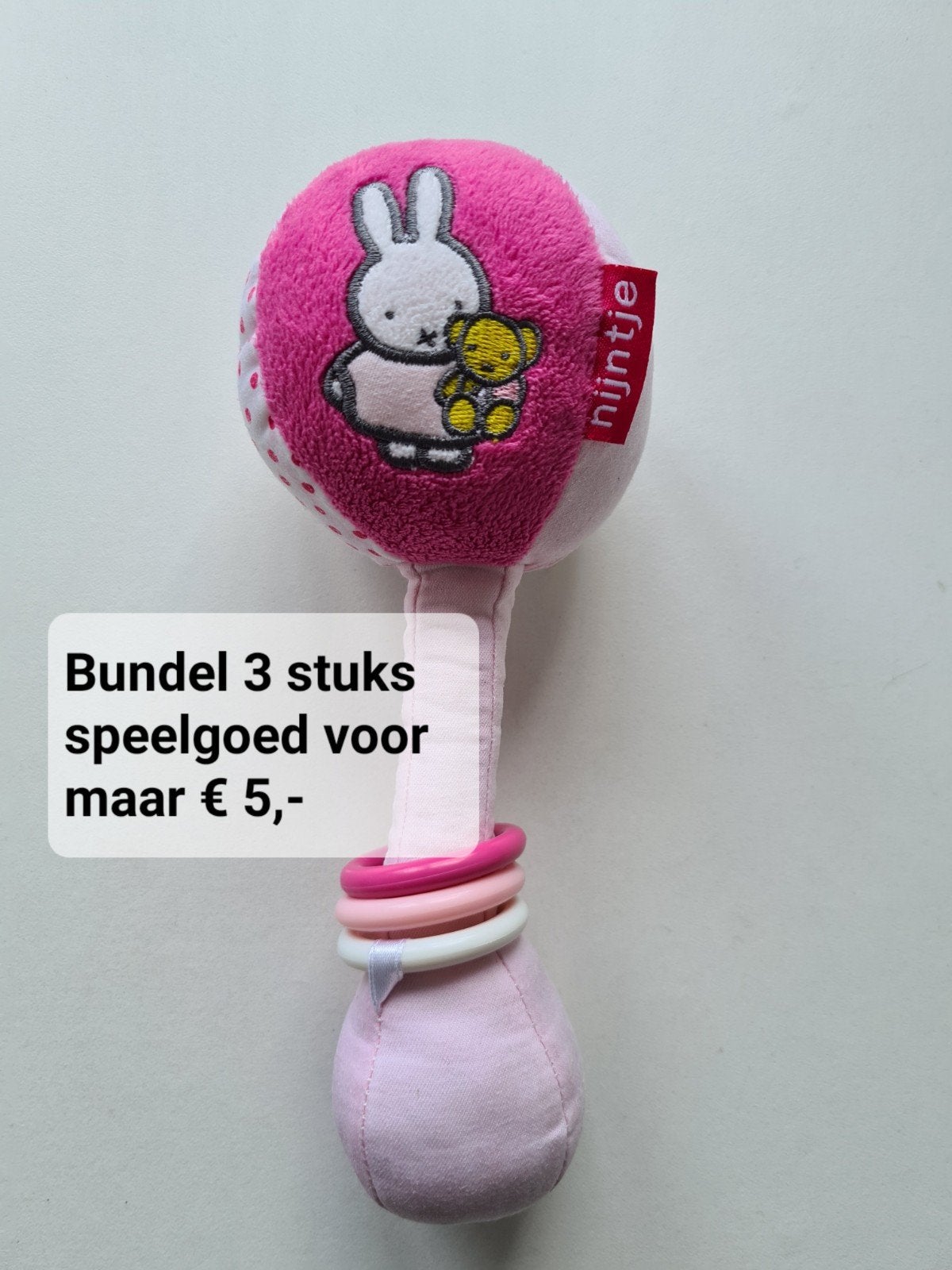 Nijntje balrammelaar van Tiamo., Ophalen of Verzenden, Zo goed als nieuw, Rammelaar, Met geluid