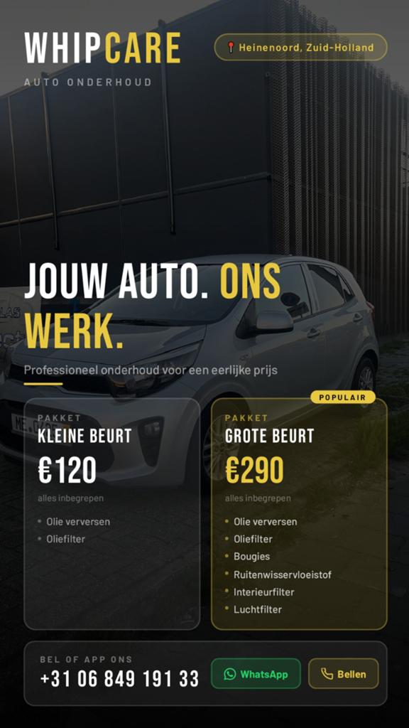Onderhoud kleine/grote beurt, Ophalen