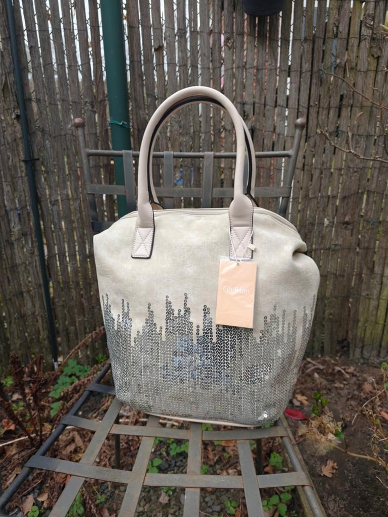 Handtas shopper  Pailletjes beige, Ophalen of Verzenden, Nieuw, Beige, Handtas
