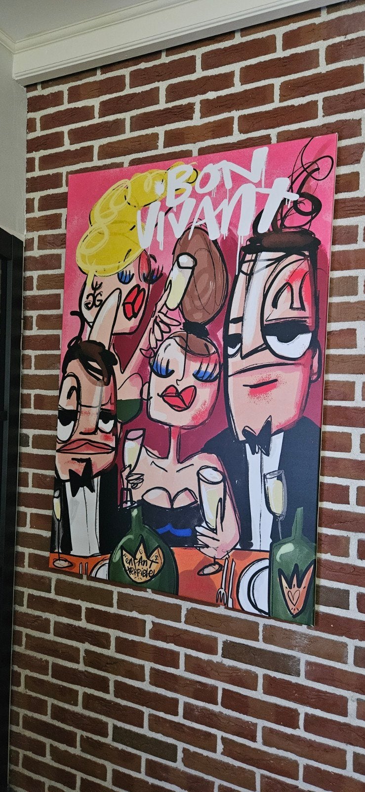 Groot Canvas Schilderij 'Bon Vivant' - Modern Kunstwerk, Ophalen