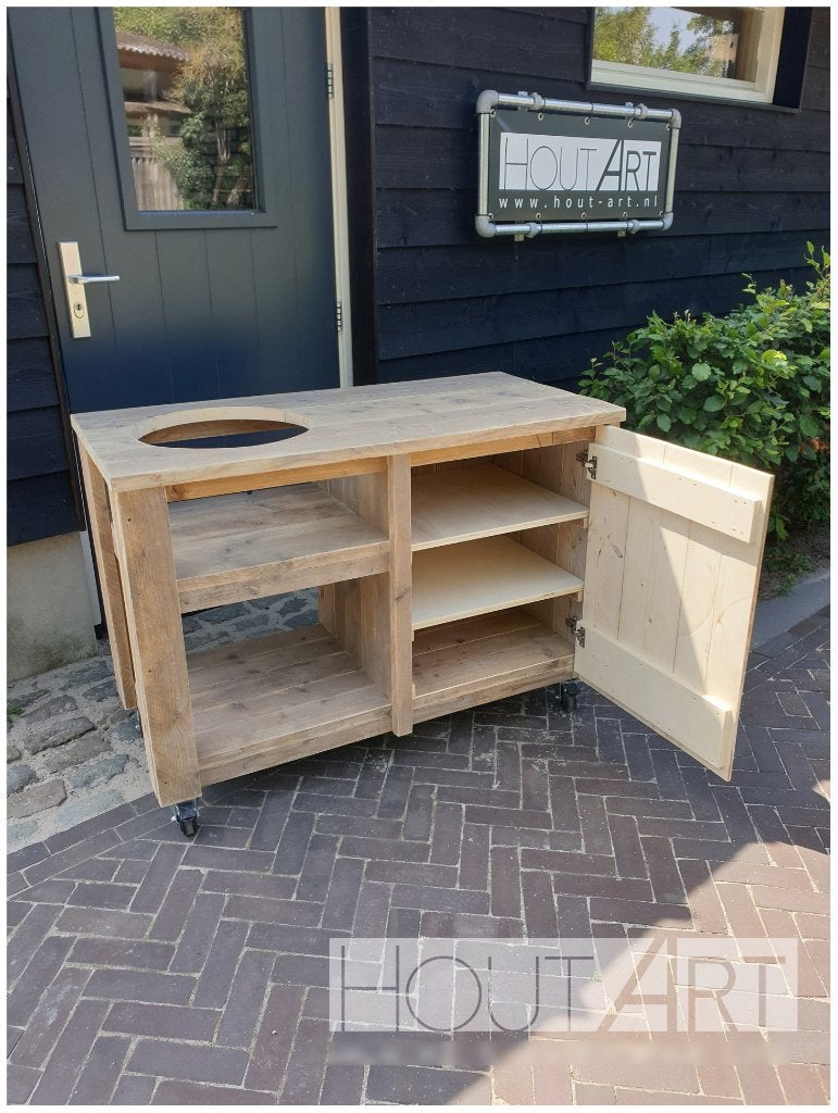 Buitenkeuken Kamado / Egg Compact - steigerhout!, Houtskool, Vrijstaand, Info@hout-art.nl, Nieuw