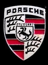 Porsche wapenschild pin- zilverkleur gelakt-14x20 mm, Verzamelen, Speldjes, Pins en Buttons, Verzenden, Nieuw, Transport, Speldje of Pin