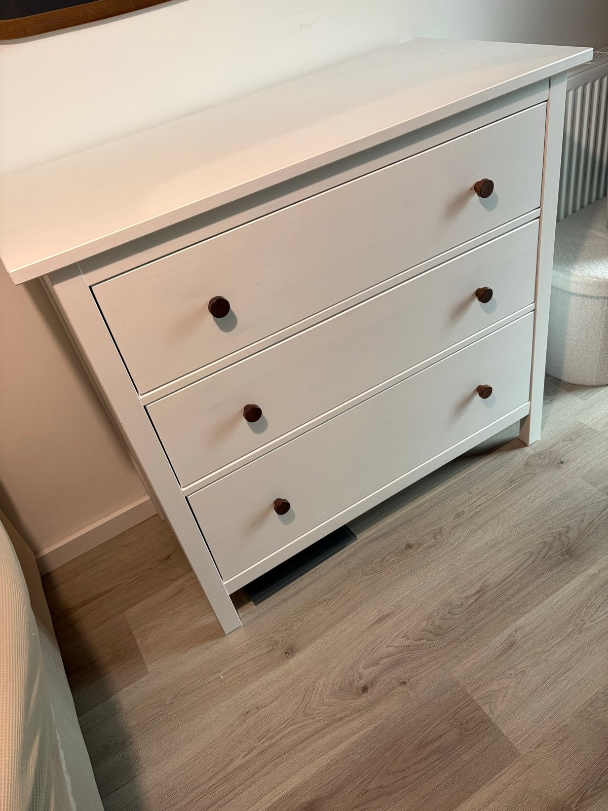 IKEA HEMNES ladekast met 3 lades, wit gebeitst, Ophalen, Gebruikt, 100 tot 150 cm, 3 of 4 laden