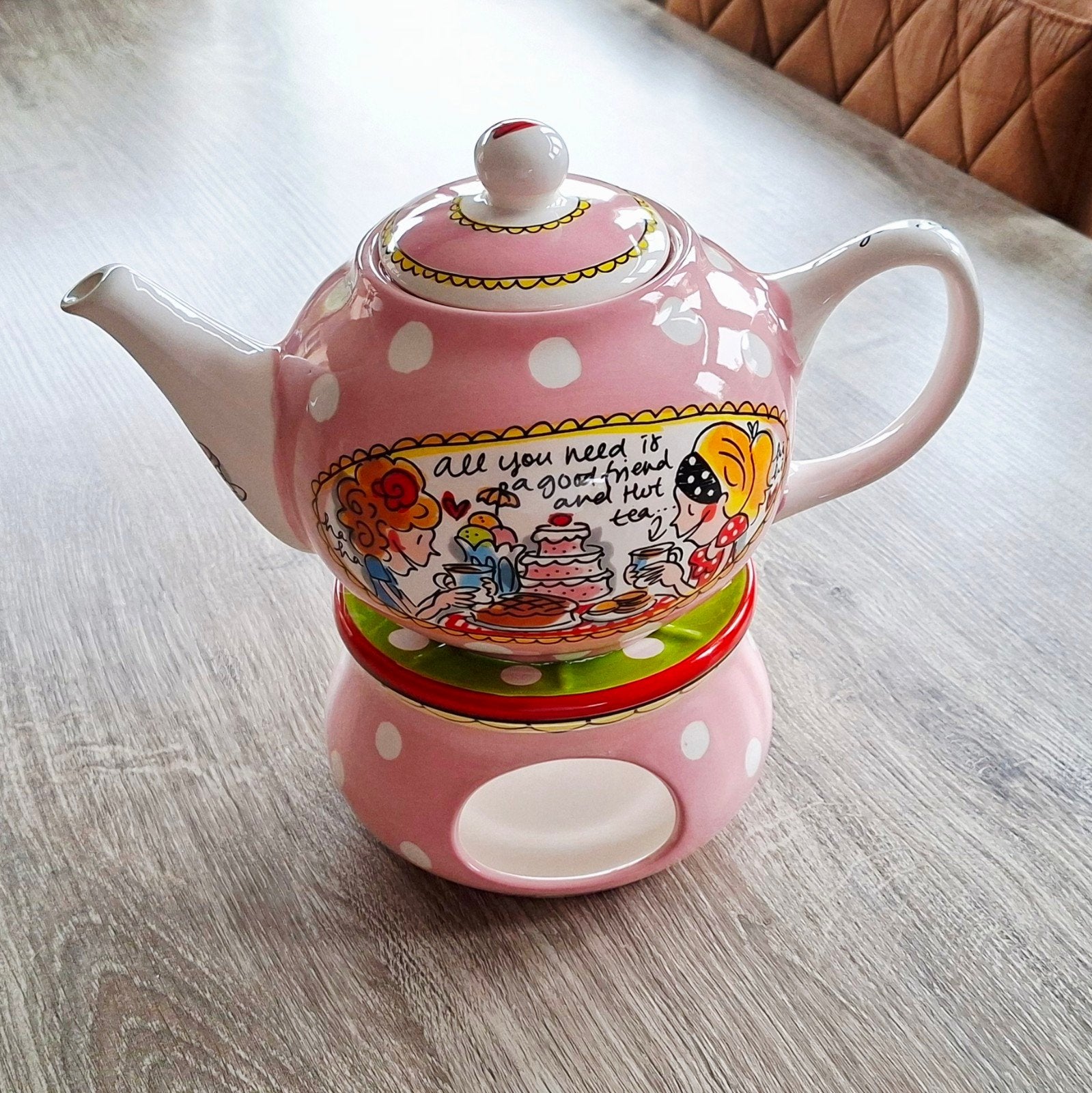 Blond Amsterdam theepot met theelicht, Huis en Inrichting, Ophalen, Zo goed als nieuw, Aardewerk, Blond Amsterdam