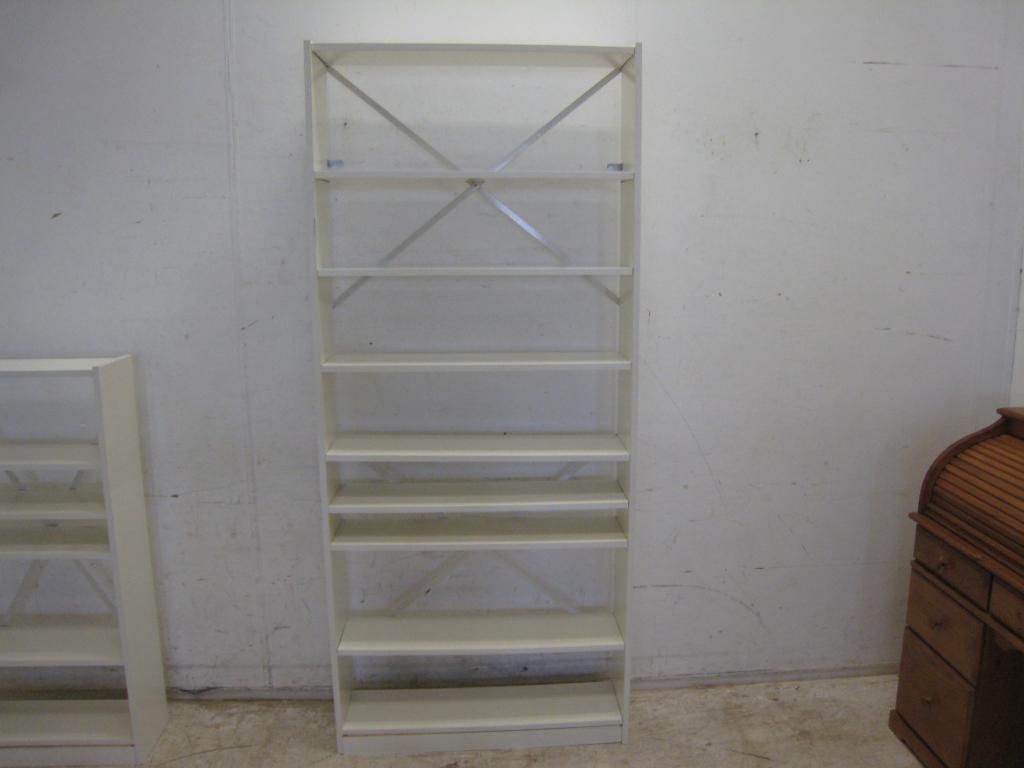 Houten boekenkast, stevig en wit, H, 217, B, 94, diep 24, Niet ingevuld, Gebruikt, Niet ingevuld, Niet ingevuld