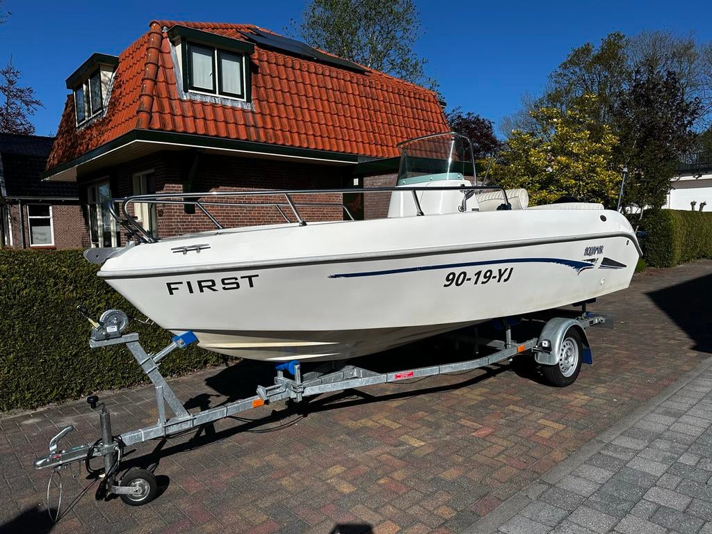 Aquamar First Consoleboot met Mercury 4-takt buitenboordmoto, Watersport en Boten, Vis- en Consoleboten, Gebruikt, Ophalen of Verzenden