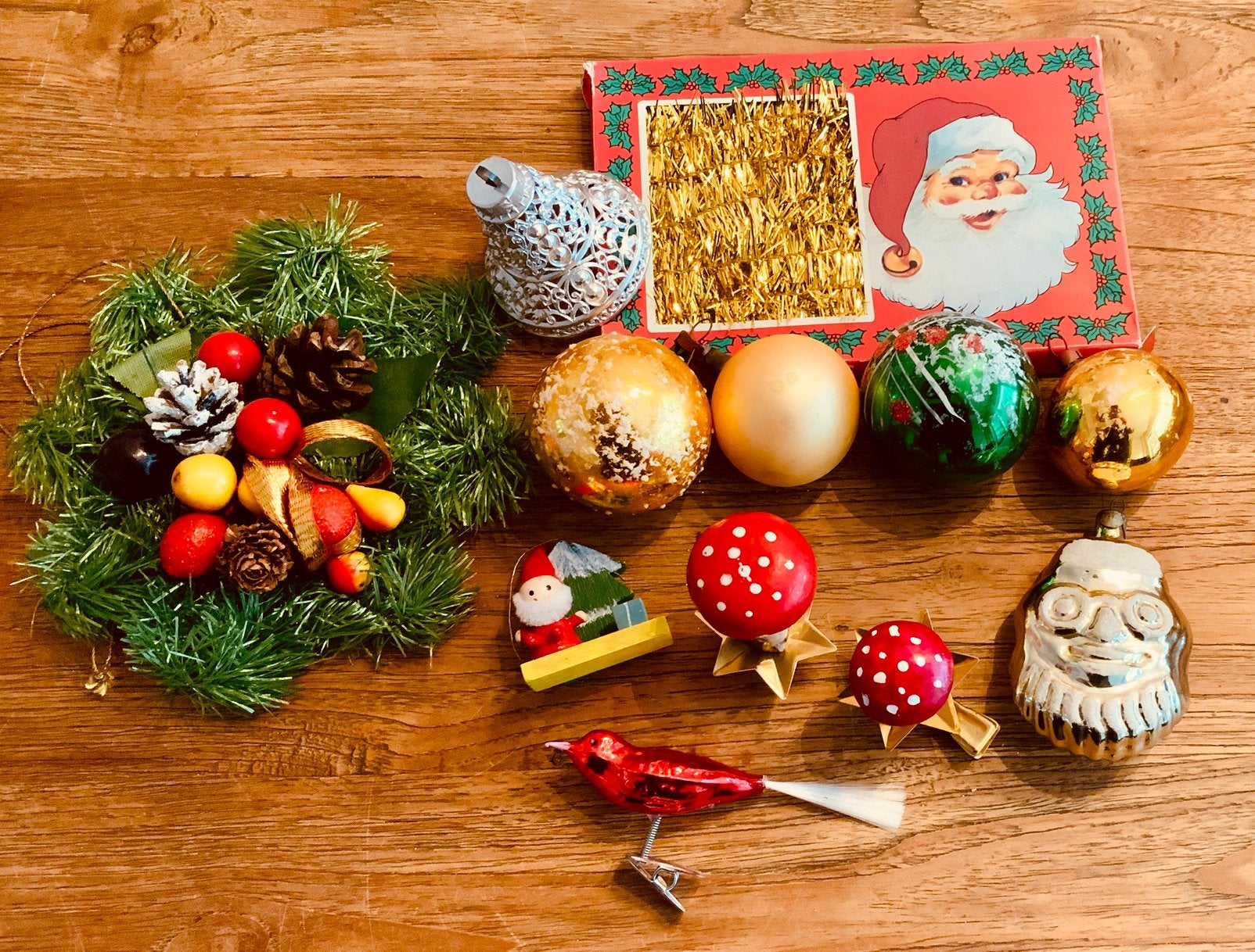 Antieke kerstballen oude vintage kerstversiering, Diversen, Ophalen of Verzenden, Gebruikt