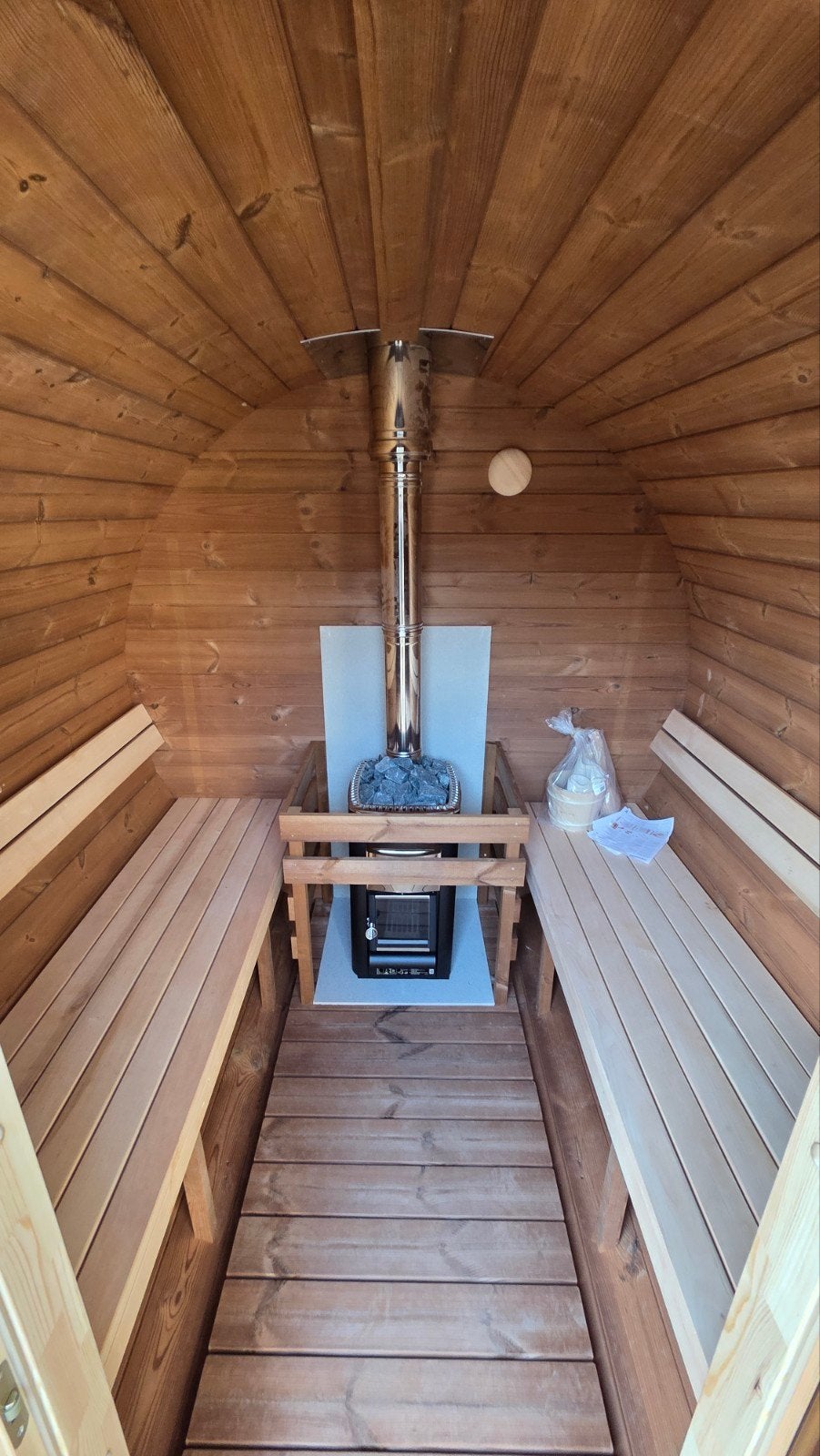 2,5M Barrel Sauna Gratis Levering en Plaatsing, Ophalen of Verzenden, Nieuw, Complete sauna