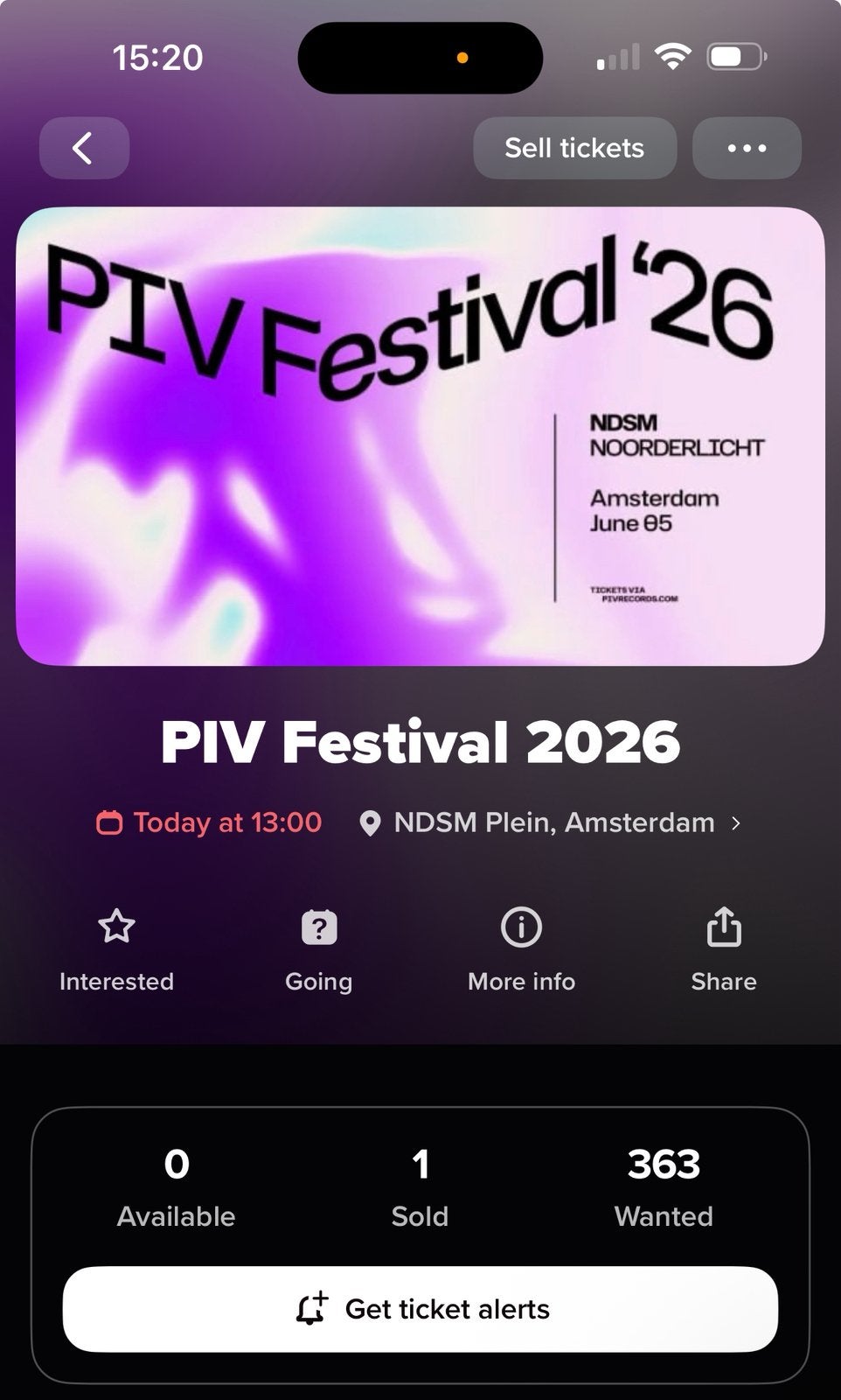 6x PIV Festival tickets, Drie personen of meer
