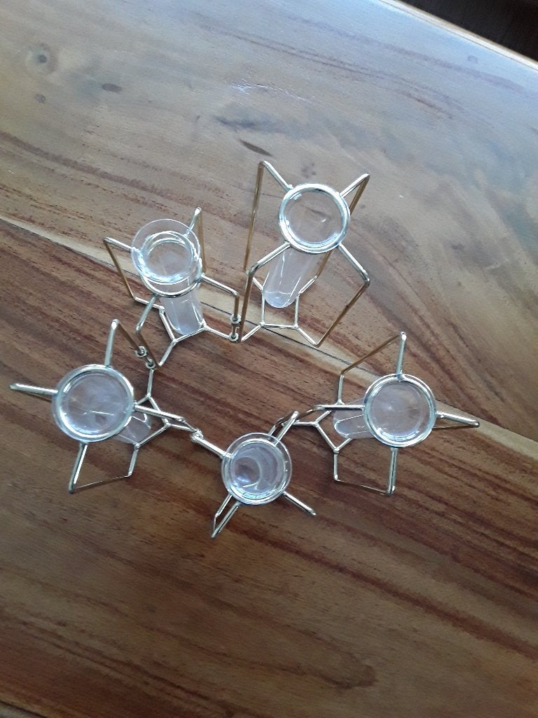 vaas met reageerbuisjes. reageerbuisjes in frame, Ophalen, Zo goed als nieuw, Overige kleuren, Glas