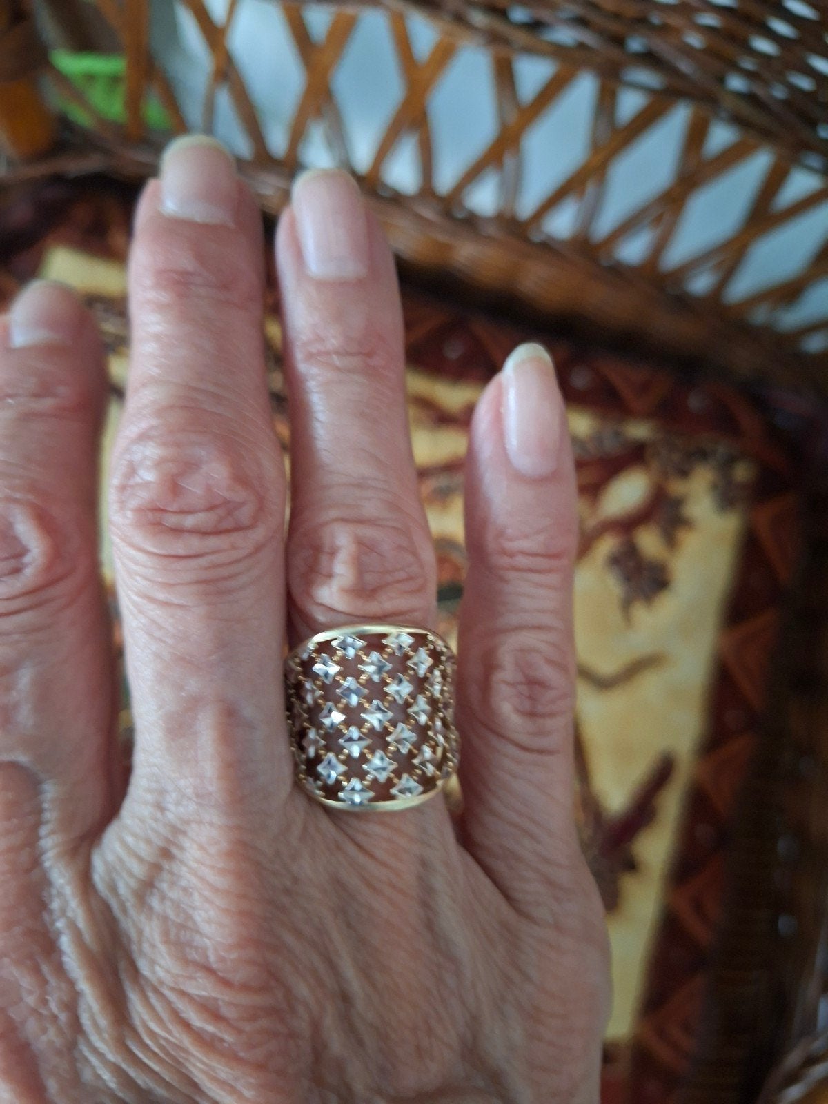 Nieuw!Prachtige ziv/925 14krt goud verguld bicolor ring 17,5, Nieuw, Ophalen of Verzenden, 17 tot 18, Dame of Heer