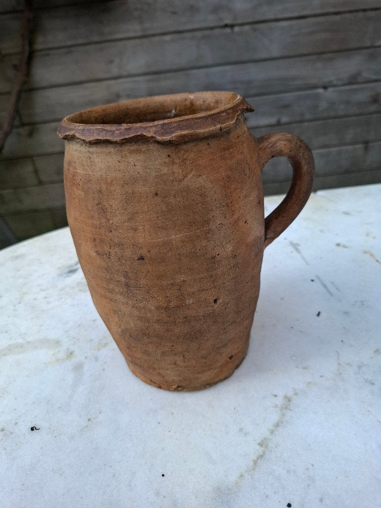 Grespot pot antiek frans 20 cm hoog, Ophalen of Verzenden