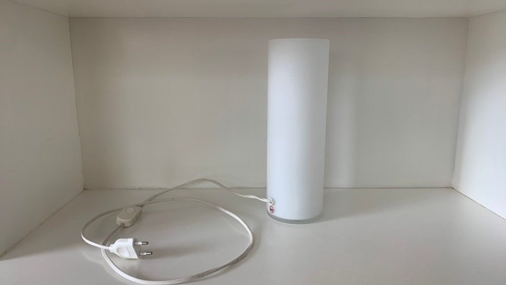 Witte cilinder tafellamp - Sfeerlamp, 30 cm, E14 (klein), Wit, Ophalen of Verzenden