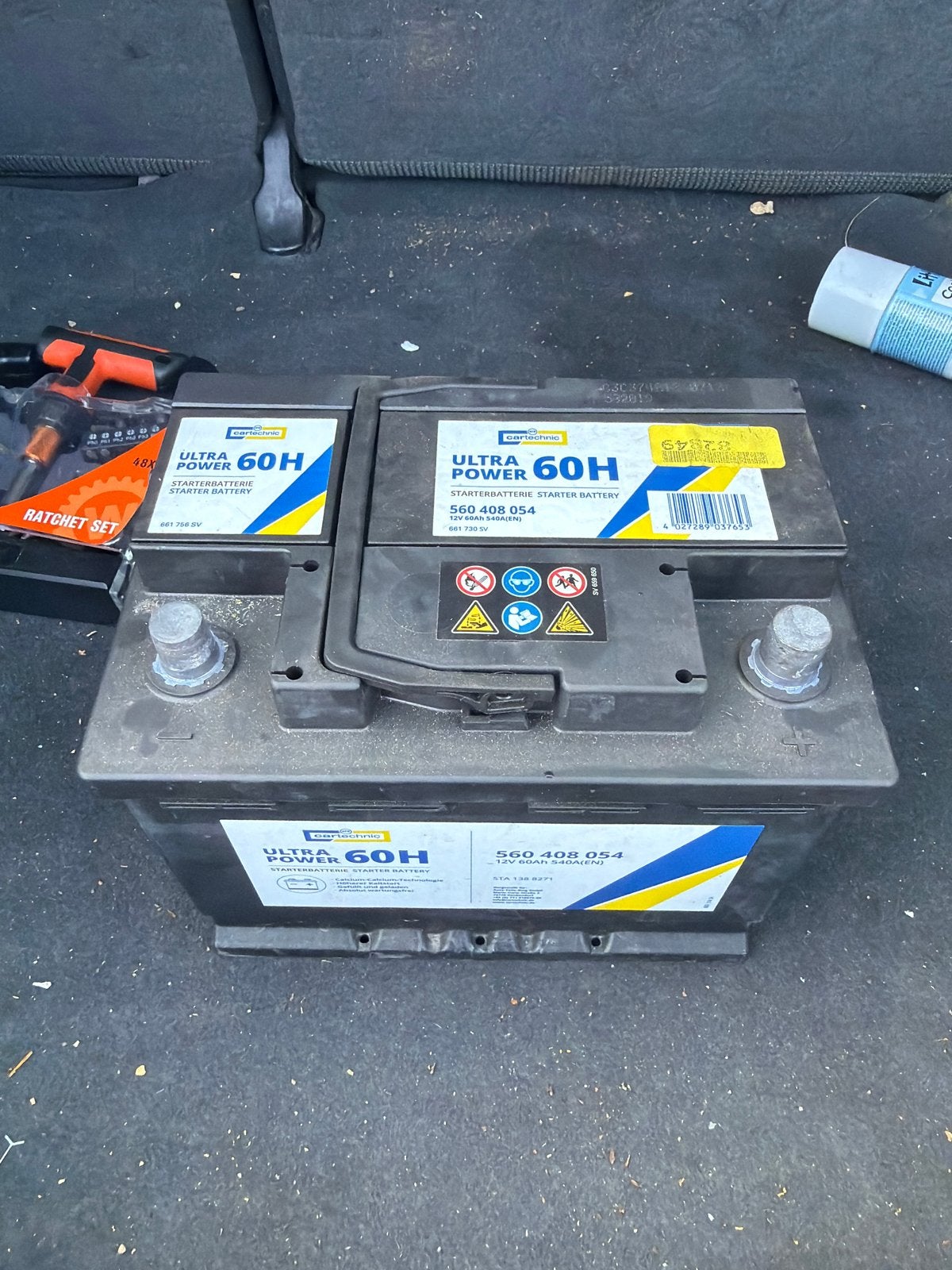 Ultra Power 60H Startaccu - 12V 60Ah 540A(EN), Gebruikt