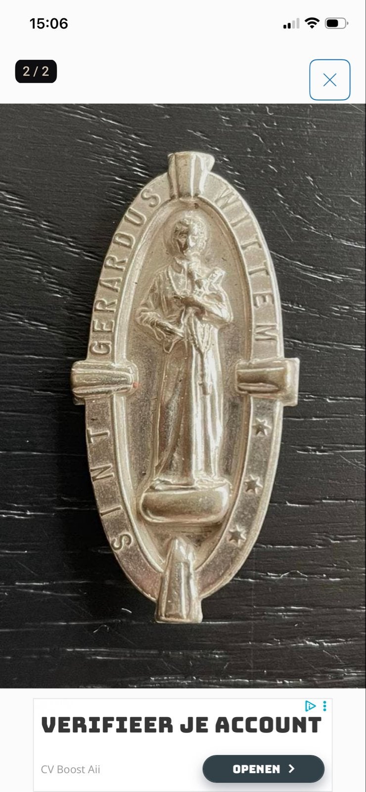 2x Antieke Medaille Sint Gerardus Wittem, Ophalen of Verzenden