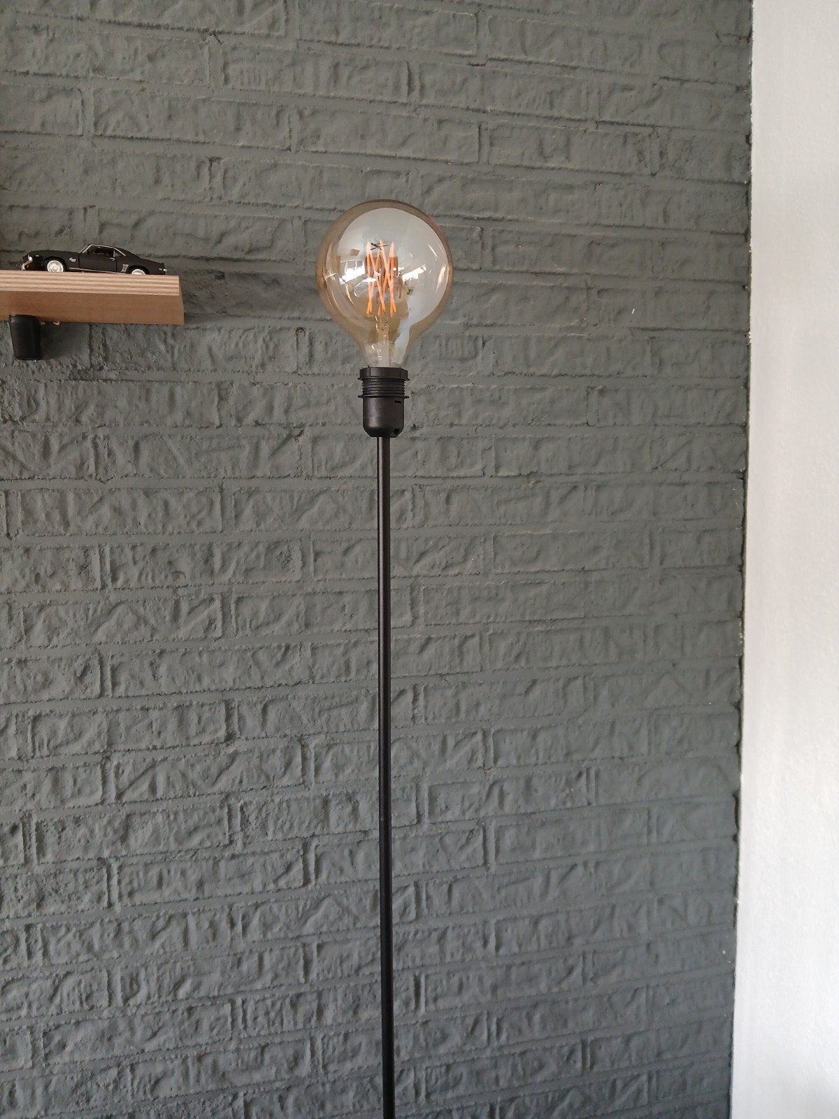 Industriële staande lamp, 1.70m hoog, Ophalen, Gebruikt, E27 (groot), Metaal