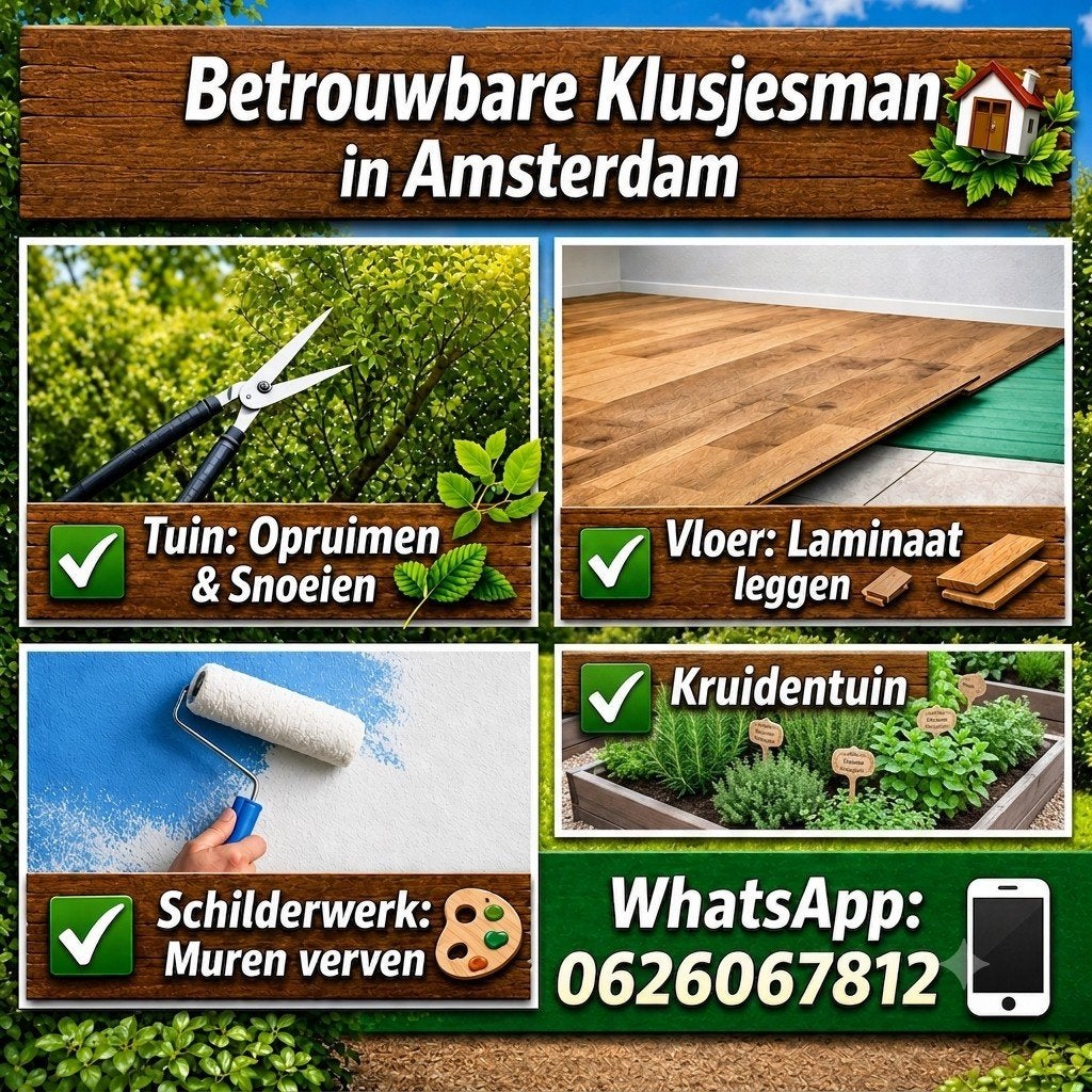 Klusjesman/ Handyman, Ophalen of Verzenden, 20 m² of meer