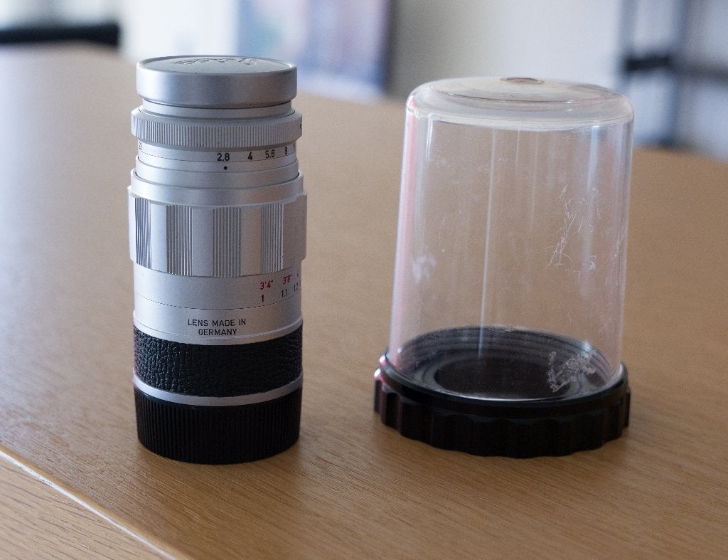 Leica Elmarit-M, Ophalen of Verzenden, Zo goed als nieuw, Telelens