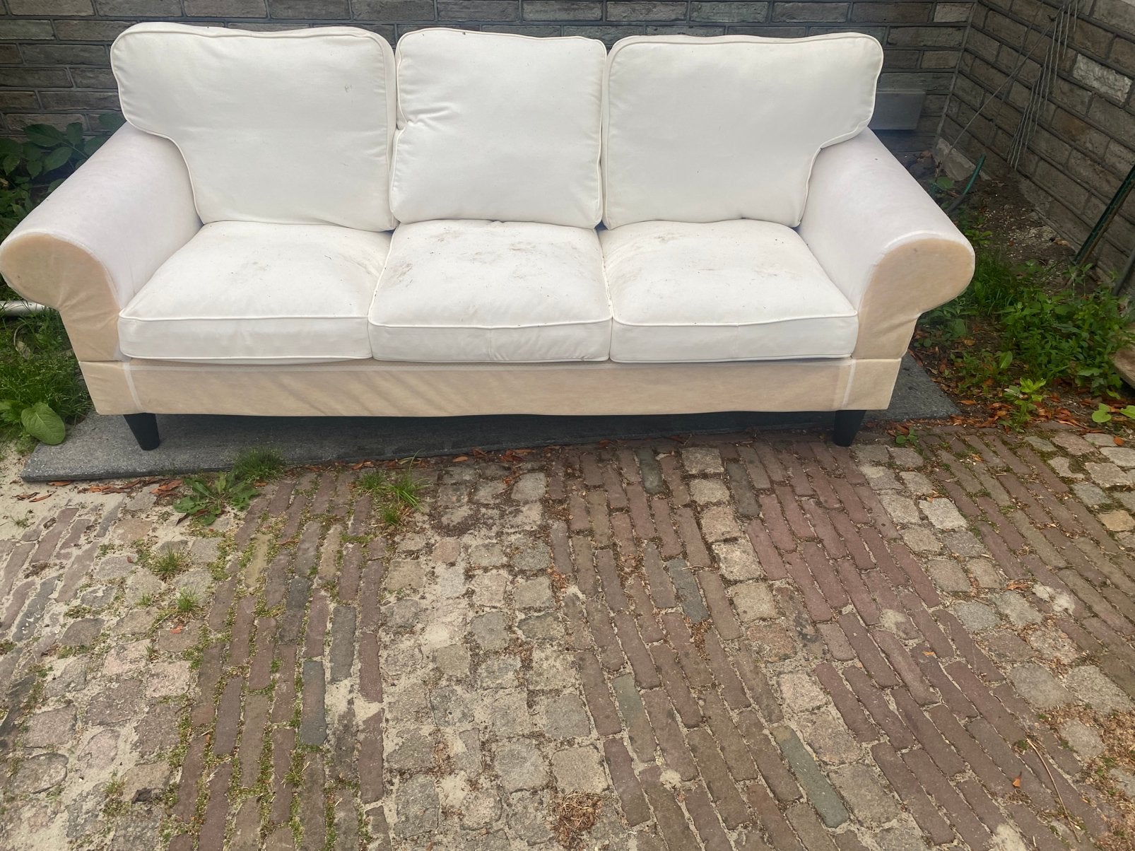 Bank zonder (IKEA) hoes, Ophalen, Gebruikt, Driepersoons, 75 tot 100 cm