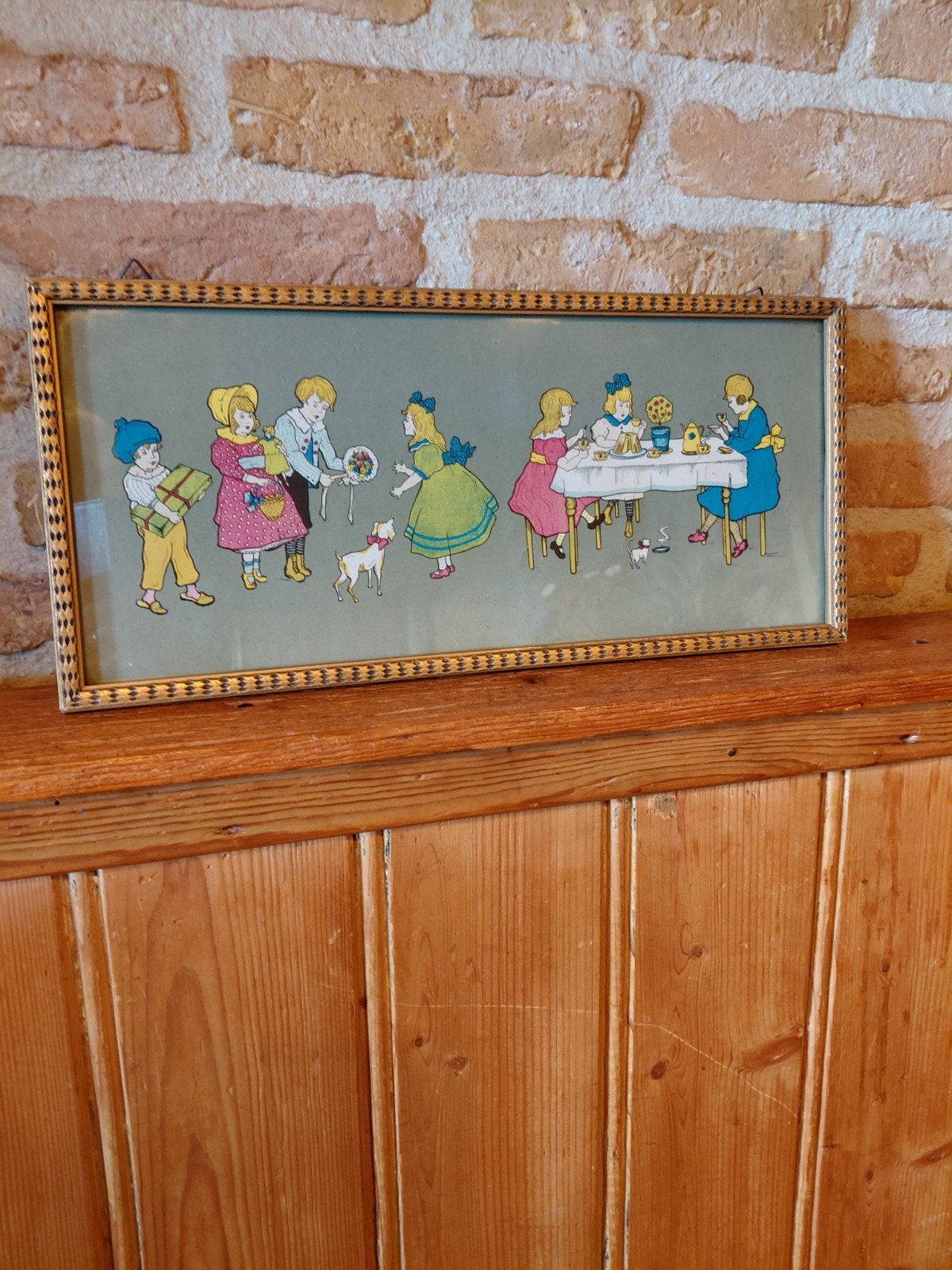 Oude prent in fraai lijstje, Ophalen of Verzenden