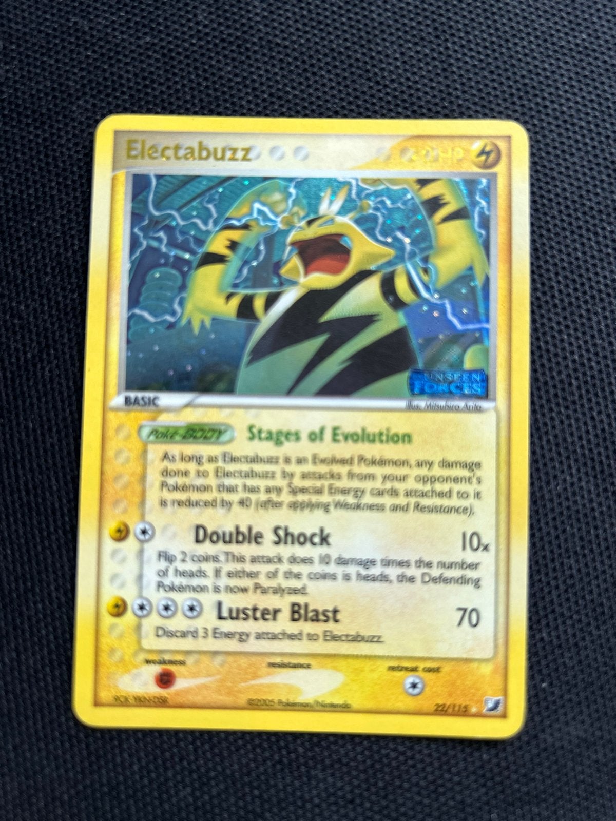 Electabuzz Pokémon kaart (22/115) - EX unseen forces, Ophalen of Verzenden, Gebruikt, Losse kaart