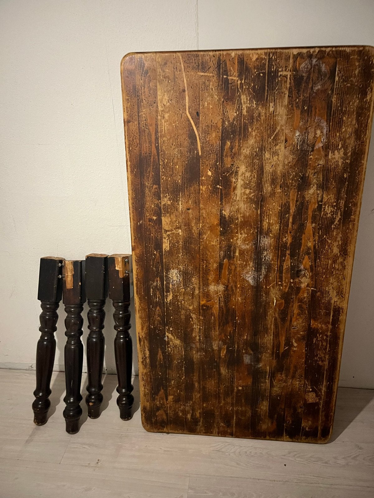 Massief grenen eettafel 80x150 cm, Ophalen, Gebruikt, 100 tot 150 cm, 50 tot 100 cm