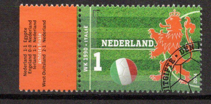 gestempelde zegel. jaar 2014: wk voetbal, Ophalen of Verzenden, Na 1940, Gestempeld