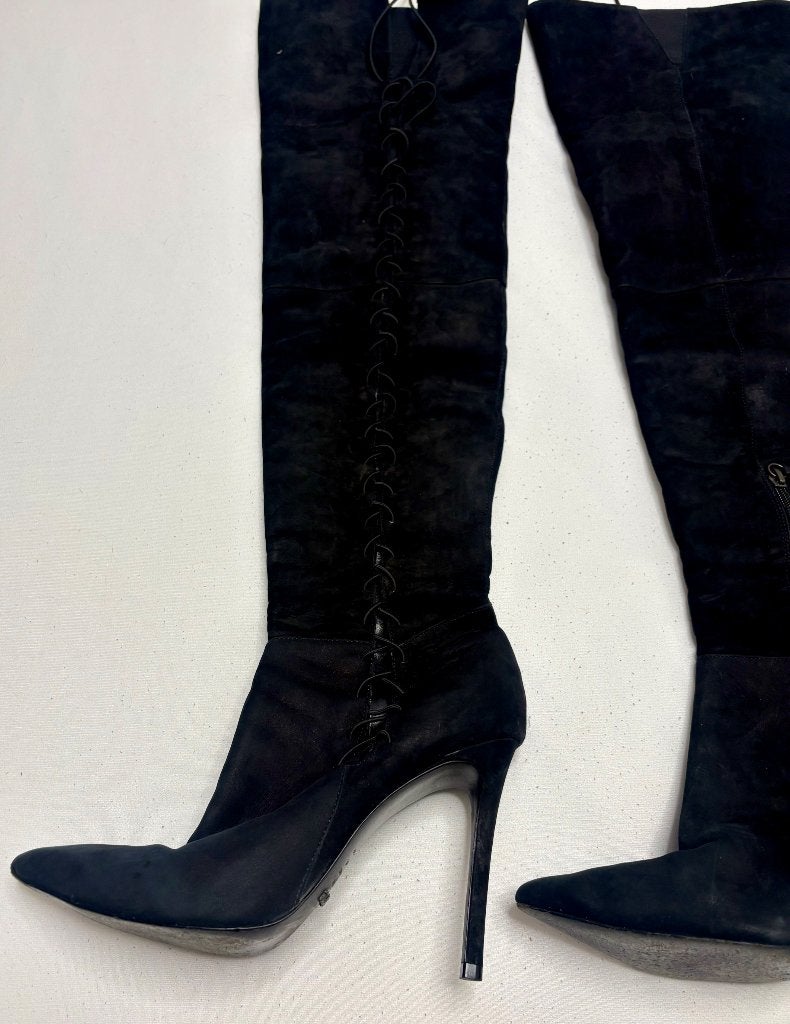 Schutz Hoge Suede Laarzen Zwart Maat 41, Hoge laarzen, Verzenden, Zwart, Schutz