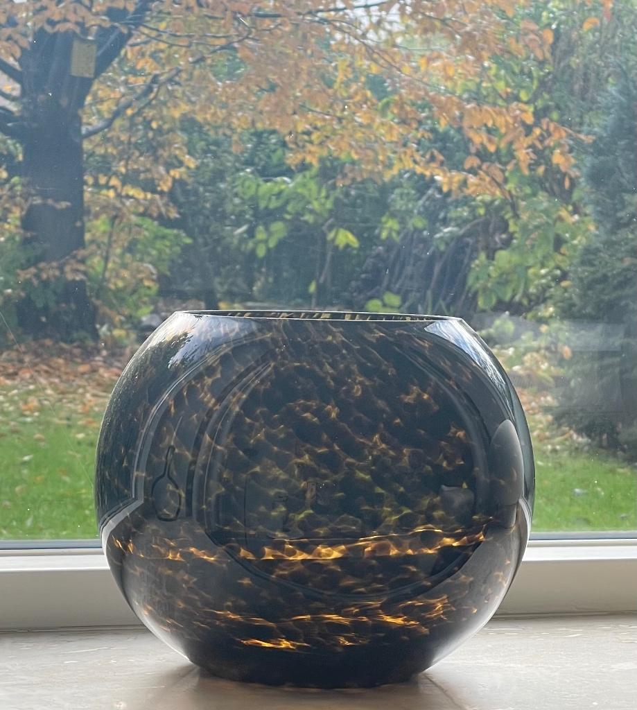 Ronde Leopard vaas, Ophalen, Overige kleuren, Minder dan 50 cm, Glas