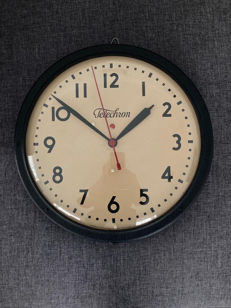 Vintage Amerikaanse Elektrische Warren Telechron Wandklok, Ophalen of Verzenden