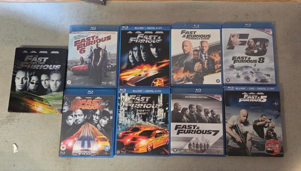 Fast & Furious Blu-ray Collectie (9 films), Cd's en Dvd's, Blu-ray, Ophalen of Verzenden, Zo goed als nieuw, Actie, Boxset