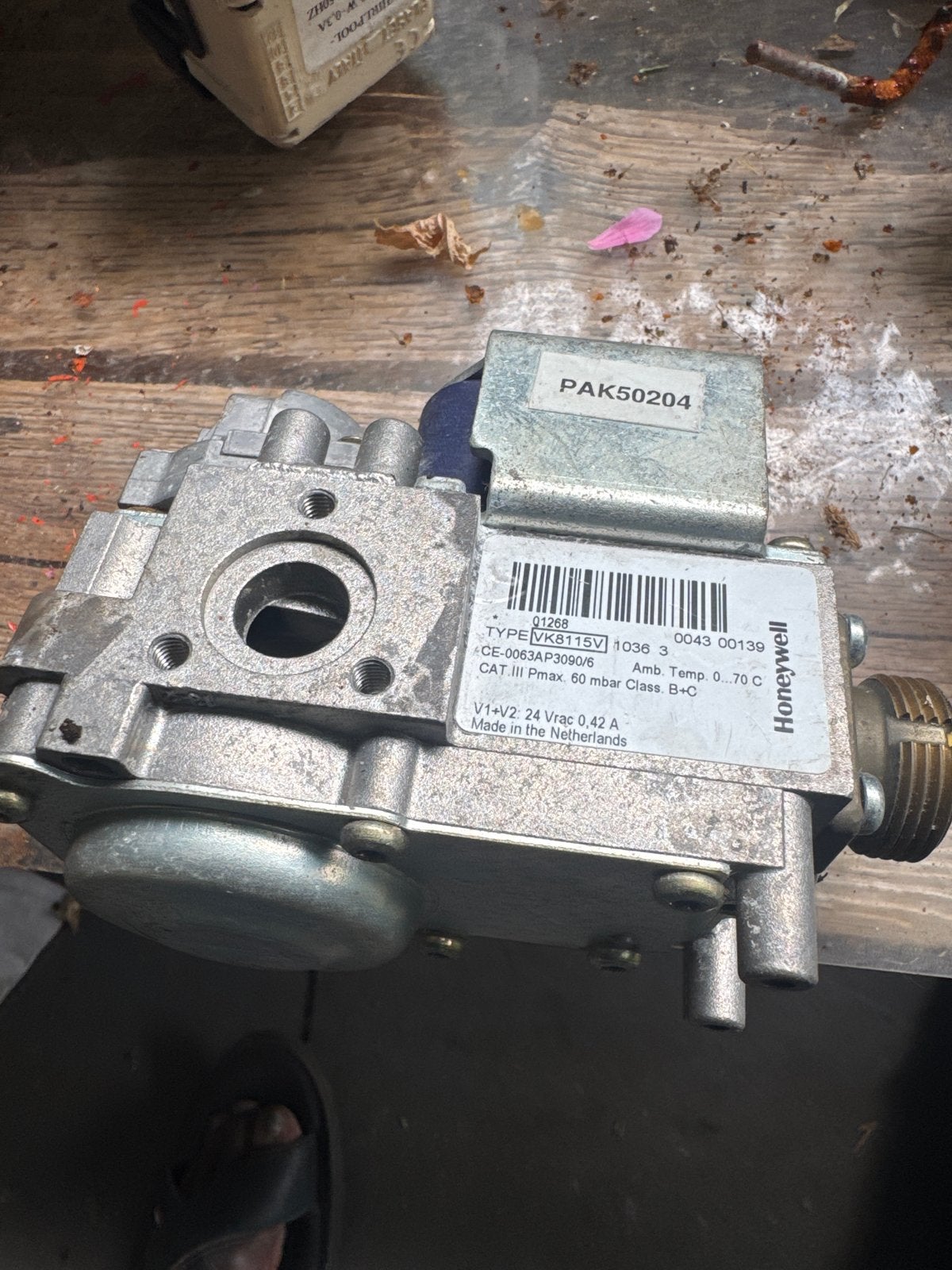 Gasblok Honeywell voor CV-ketel, Doe-het-zelf en Verbouw, Verwarming en Radiatoren, Ophalen of Verzenden, Gebruikt, Overige typen