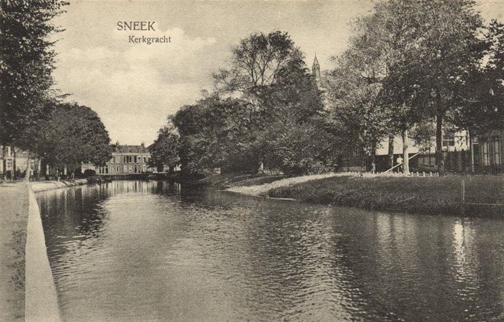 Sneek, Kerkgracht - ongelopen, Ophalen of Verzenden, 1920 tot 1940, Ongelopen, Friesland