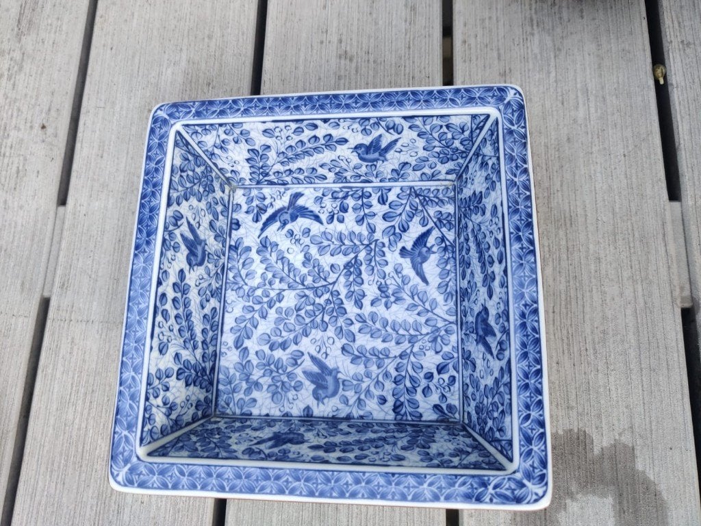 Chinees Blauw-Wit Porseleinen Sierbakje–Vierkant 16x16x5,5cm, Antiek en Kunst, Ophalen