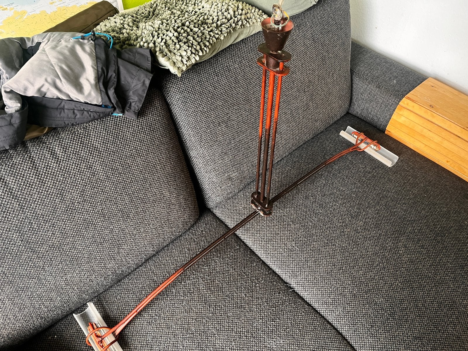 Vintage Hanglamp TK2 - Alaya Roest 209/21 - 1410, Ophalen of Verzenden, Gebruikt, Metaal, 50 tot 75 cm