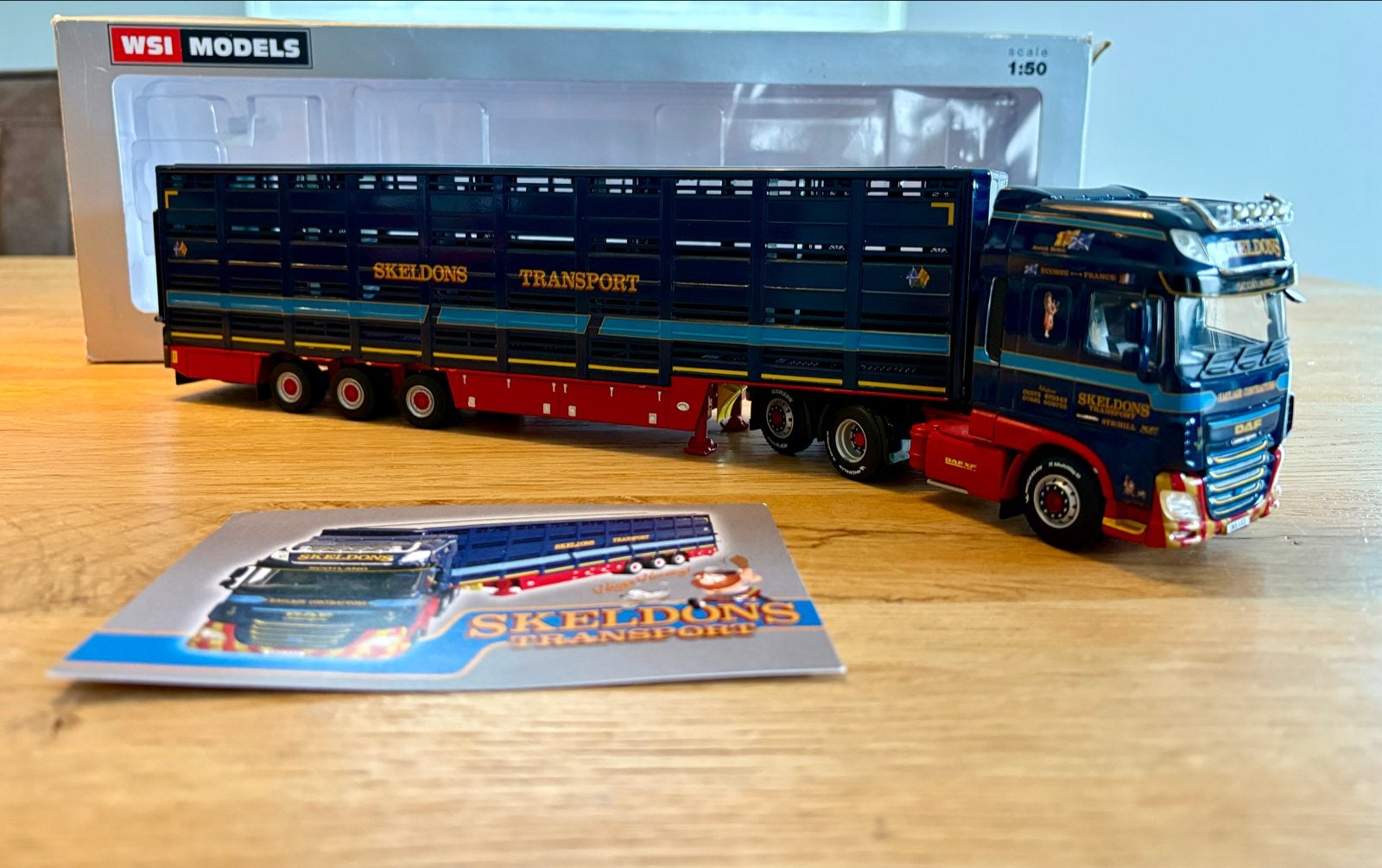 WSI 1:50 Skeldons Transport DAF XF 510 met veetrailer, Ophalen of Verzenden, Nieuw, Bus of Vrachtwagen, Wsi