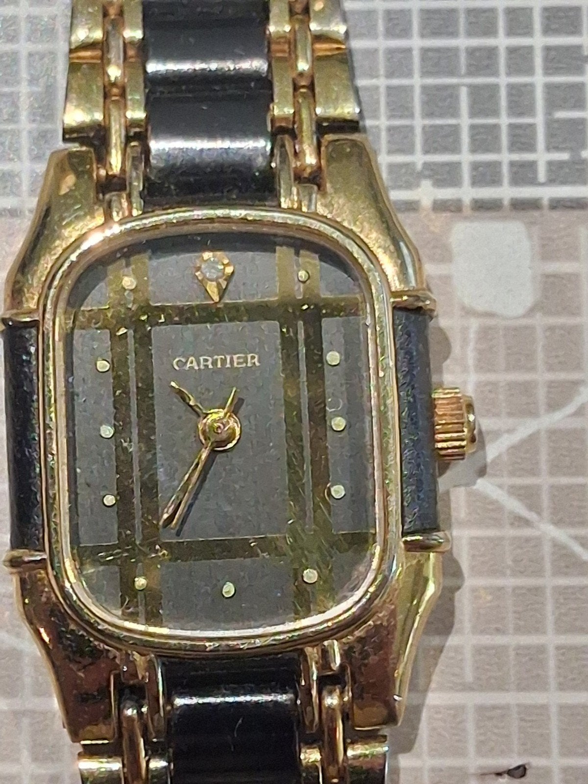 oude cartier dames horloge loopt nog, Ophalen of Verzenden, Staal, Overige merken