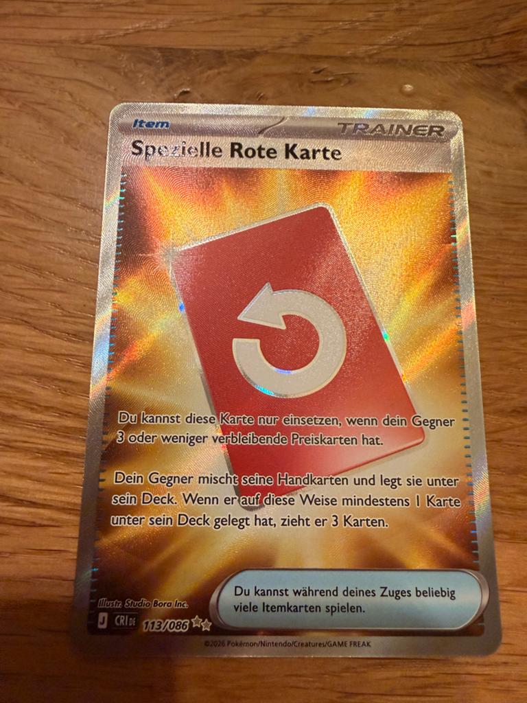Pokémon TCG: Speciale Rode Kaart (Full Art Foil), Ophalen of Verzenden, Zo goed als nieuw, Losse kaart, Foil