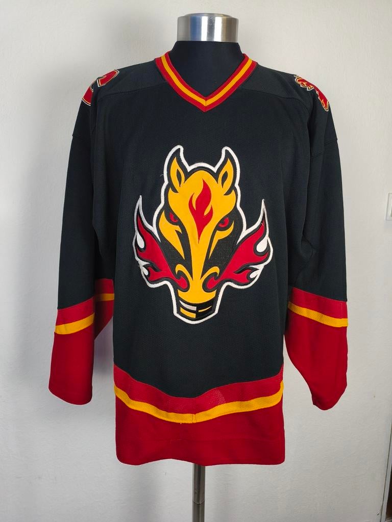 Vintage Calgary Flames Starter NHL IJshockey Shirt, Sport en Fitness, IJshockey, Ophalen of Verzenden, Zo goed als nieuw, Kleding