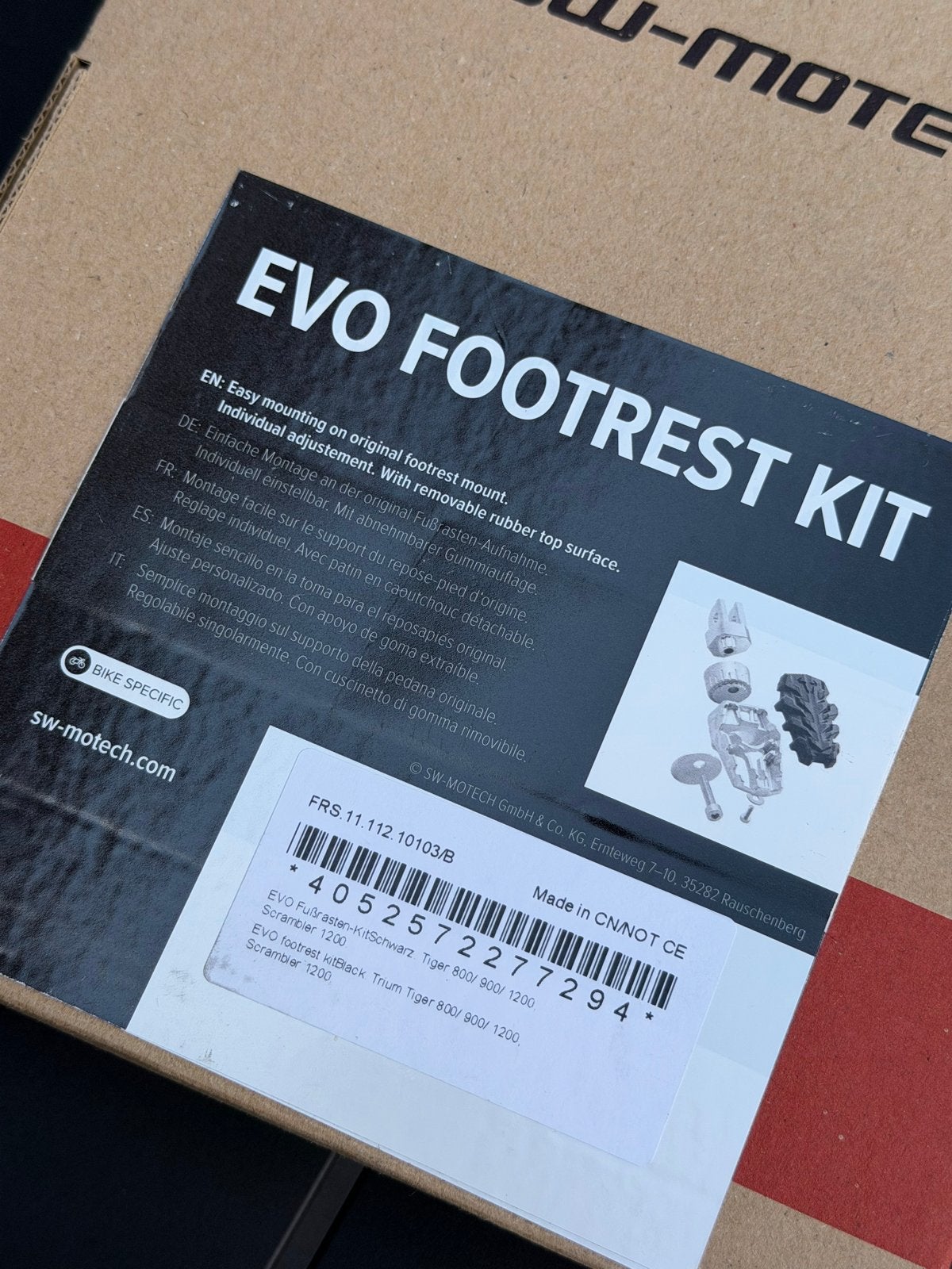 SW-Motech EVO Voetsteun Kit Zwart voor Triumph Tiger/Scrambl, Ophalen of Verzenden, Gebruikt
